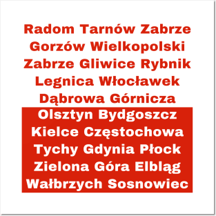 Polish Flag with Cities II Posters and Art